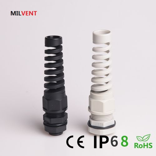 Nylon cable gland - MIV-BPNCG - Shenzhen Milvent Technology Co.,Ltd - waterproof / with spiral flex protector