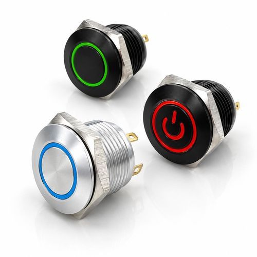 Vandal-proof push-button switch - EAGLE - TactHill by Kynoppe - spring / IP67 / illuminated