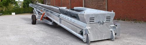 Construction conveyor - SAUTEC - belt / for bulk materials / for concrete