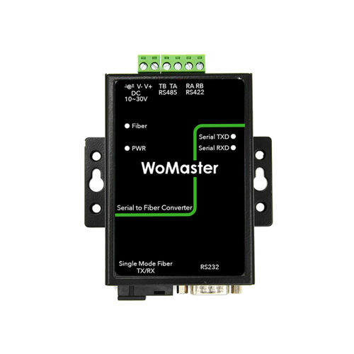 RS-485 to fiber optic converter - SC201 series - WoMaster - DIN rail / high-speed / single-mode