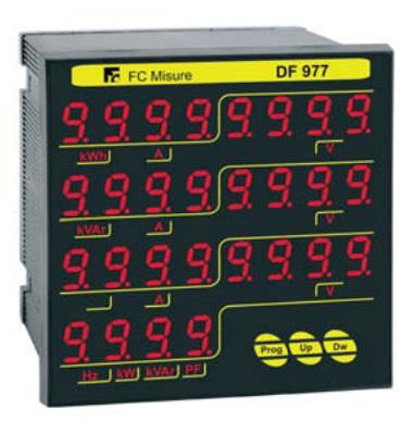 Digital power meter - 440 V, 5 A | DF 977 - F.C. Misure - DIN rail