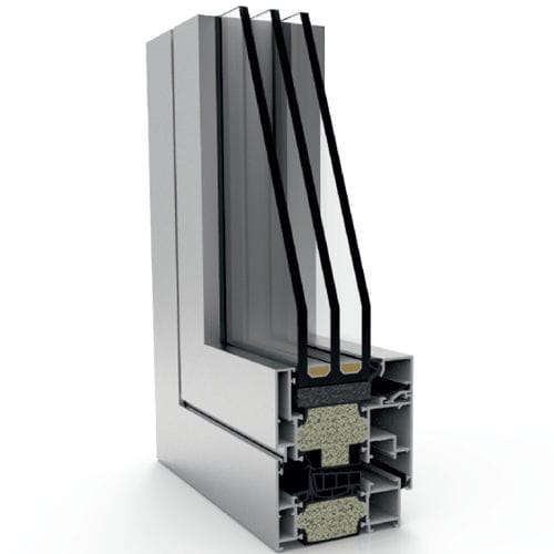 Aluminum profile - XP-80 TH+ HI - EXTRUGASA INTERNACIONAL S.A. - grooved / window