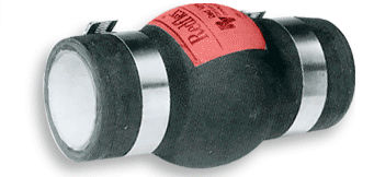 Rubber pipe expansion joint - Red Valve - round / screw-in / construction