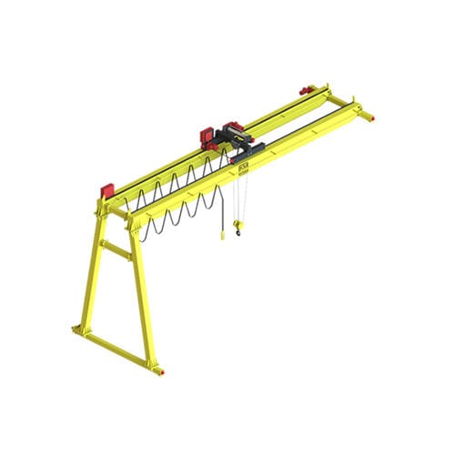 Mobile semi-gantry crane - KM KUMSAN CRANE SYSTEMS - double-girder