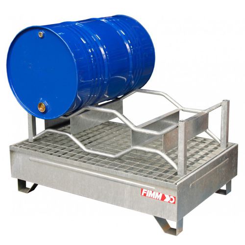 2-drum containment bund - 845006628  - FIMM - galvanised steel / rigid
