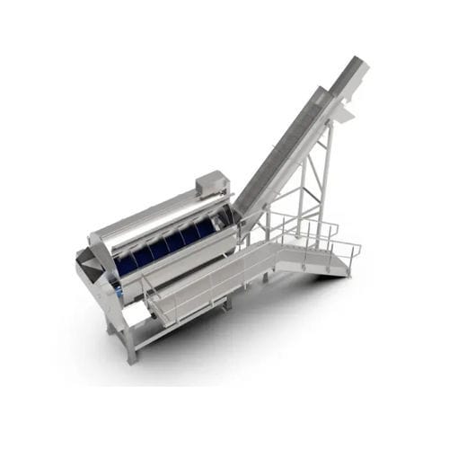 Vegetable peeling machine - Constructie Bruynooghe N.V. - automatic / brush / stainless steel
