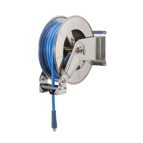 Cable reel - 95 series - Due Ci Inox Snc - spring rewind / wall-mounted / 1 wire