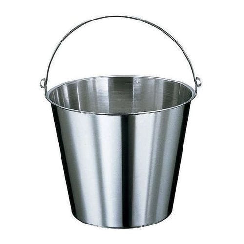 Stainless steel bucket - Due Ci Inox Snc - round / with handle / for food applications