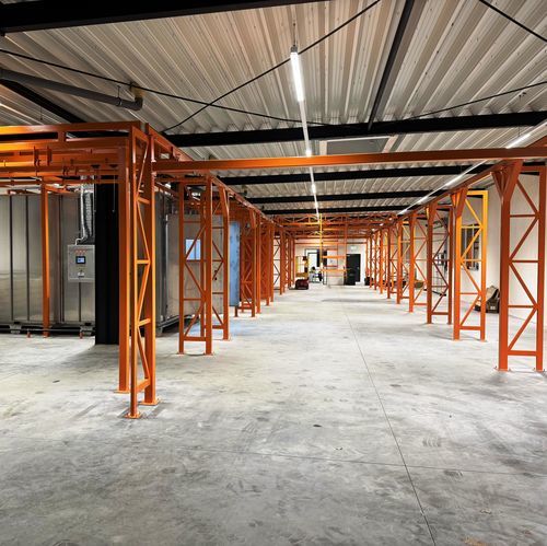 Manual powder coating line - TRANSFER - VOGAMAKINA INDUSTRIAL PLANTS COMPANY Ltd. - automatic / continuous / electrostatic
