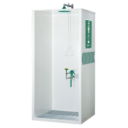 Floor-standing shower cubicle - 8605WC - Haws Corporation - with eyewash and face wash station