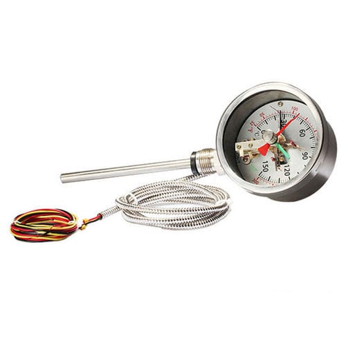 Thermometer with electrical contact - BWPK-802 - Shanghai QualityWell industrial CO.,LTD. - bi-metal / dial / screw-in