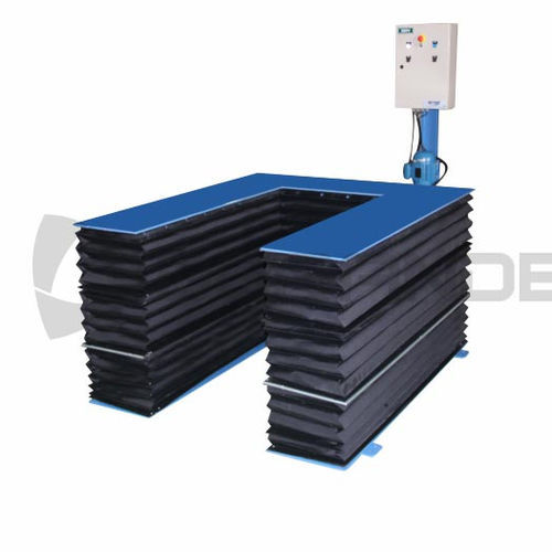 Low-profile lift table - DGRANDE MACHINES MANUFACTURER - bellows / hydraulic / stationary