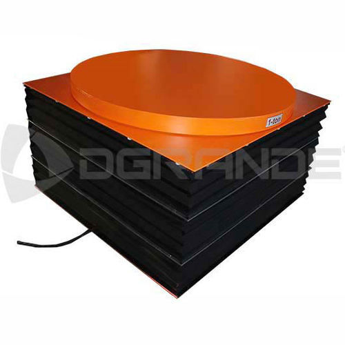 Bellows lift table - DGRANDE MACHINES MANUFACTURER - hydraulic / stationary / with rotary plate