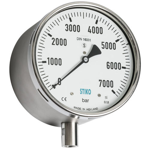 Analog pressure gauge - PBX-SF - STIKO - stainless steel / Bourdon tube / high-pressure