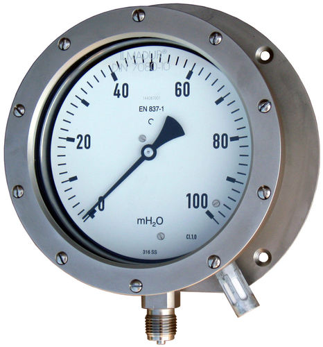 Analog pressure gauge - PBX-SS-CAISSON-XB - STIKO - threaded / stainless steel / Bourdon tube