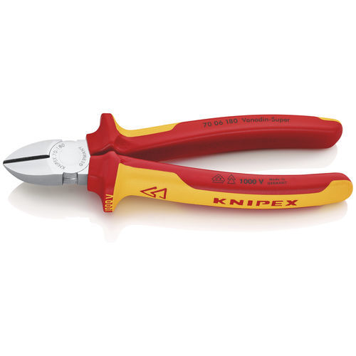 Cutter pliers - 70 06 180 - KNIPEX - for wire / for cables / for electronics
