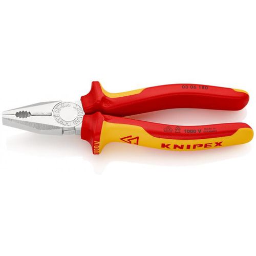 Combination pliers - 03 06 180 - KNIPEX - for wire / for cables / steel