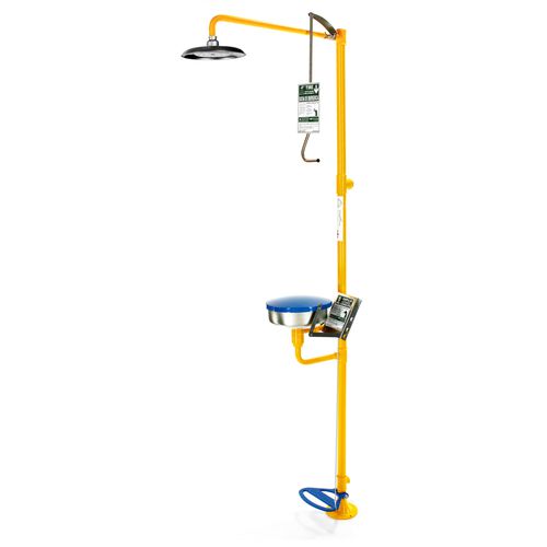 Floor-standing safety shower - 6011FUL - EPITECNICA EUROPA, S.L. - with eyewash and face wash station / with eyewash station / for hazardous environments