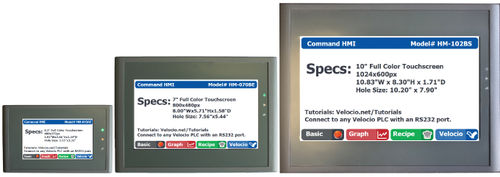HMI with touch screen - HM series - Velocio Networks - panel-mount / 1920 x 1080 / 1024 x 600