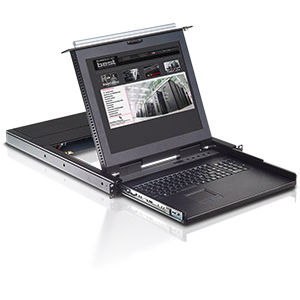 KVM switch with LCD screen - OneView - TECNOSTEEL - with keyboard