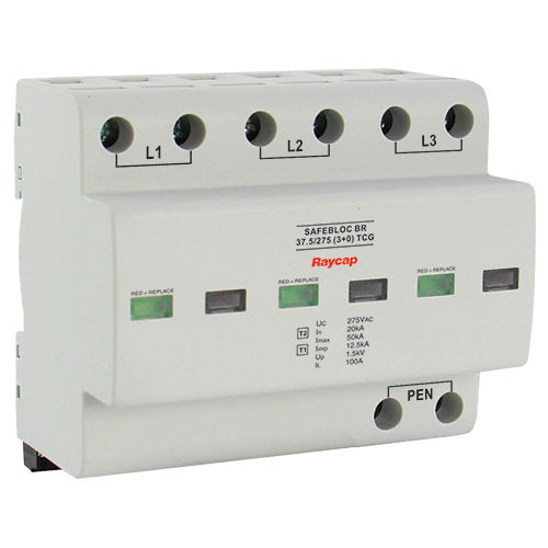 Type 2 surge protector - SafeBloc B(R) TCG - Raycap - type 1 / class II / class I