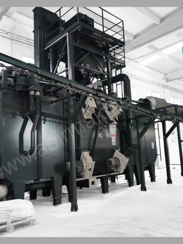 Overhead conveyor shot blasting machine - ABİR MAKİNE A.Ş. - turbine / suspended load / for surface cleaning