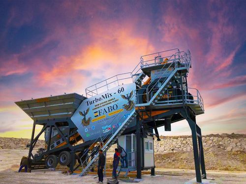 Mobile concrete batching plant - TURBOMIX-60 - Fabo Crushing Screening & Concrete Plants - automatic / twin-shaft