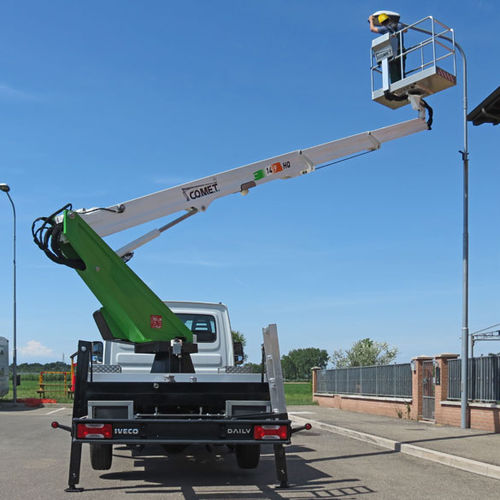 Truck-mounted telescopic boom lift - EUROSFILO 14 | 2 | 9 HQ - CO.ME.T. Officine - hydraulic / for construction / outdoor