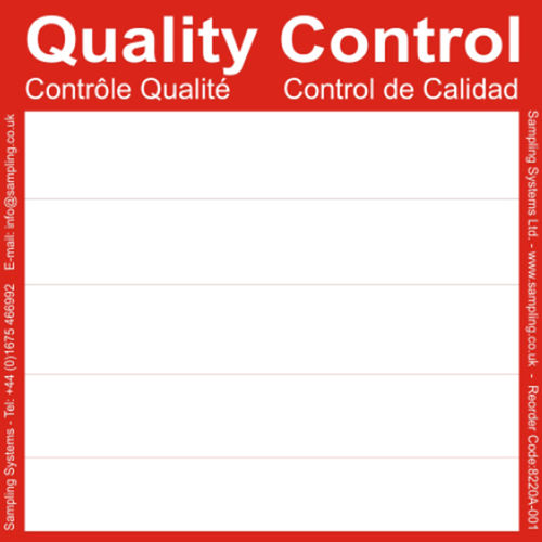 Identification label - 8220 series - Sampling Systems Ltd - printed / adhesive / for warehouse