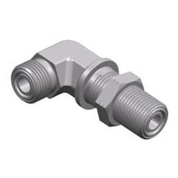 Bulkhead fitting - S6F9-LN JIC series  - WUXI SAMWAY CO.,LTD - hydraulic / threaded / 90° angle