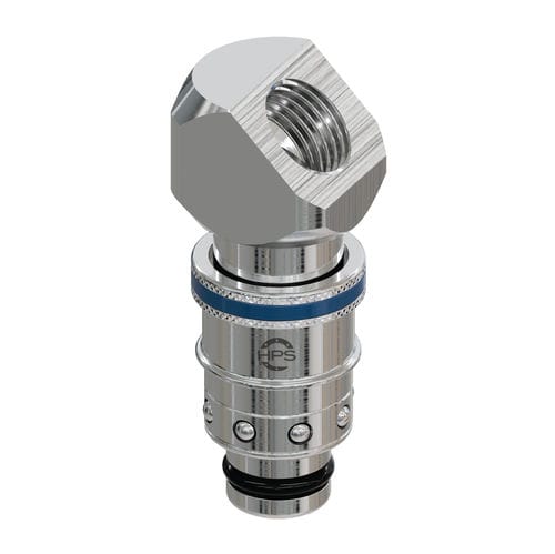 Quick coupling - HPS International - hydraulic / tapped / 45° angle