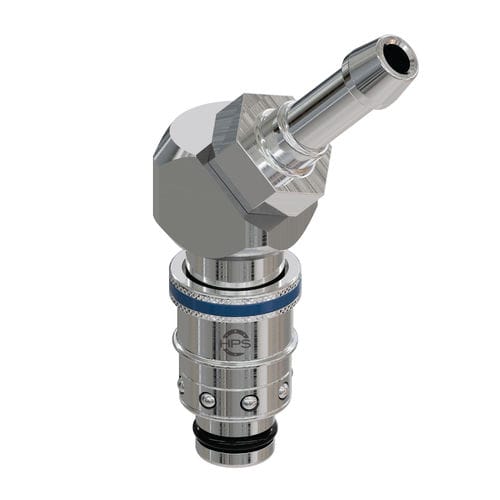 Quick coupling - HPS International - hydraulic / 45° angle / brass