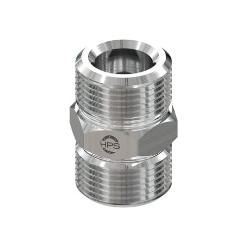 Double threaded nipple - HPS International - steel / hexagonal / straight