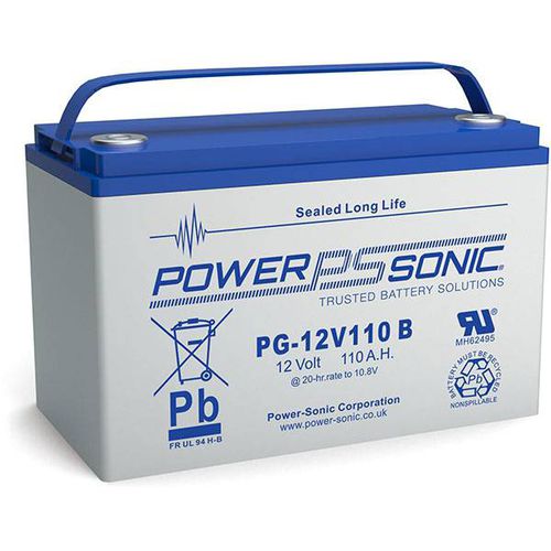 VRLA battery - PG-12V110 - Power-Sonic - rectangular / 12 V / for UPS