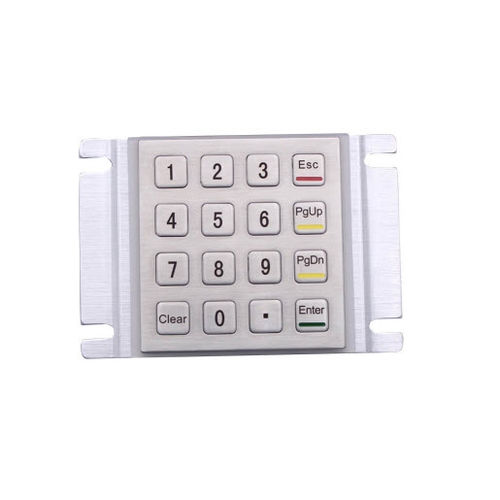16-key keypad - D-8203K - ShenZhen DAVO Electronics Co., Ltd - panel-mount / stainless steel / USB