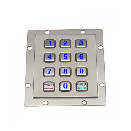 12-key keypad - D-8208E - ShenZhen DAVO Electronics Co., Ltd - panel-mount / metal / stainless steel