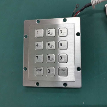 12-key keypad - D-8208D - ShenZhen DAVO Electronics Co., Ltd - panel-mount / metal / stainless steel