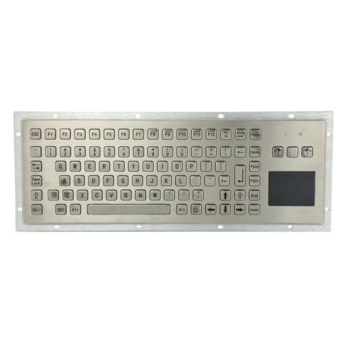 Brushed stainless steel keyboard - D-8606T - ShenZhen DAVO Electronics Co., Ltd - panel-mount / with mechanical keys / with 2 mouse keys