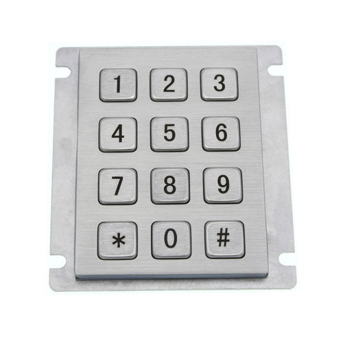Access control keypad - D-8208J-1 - ShenZhen DAVO Electronics Co., Ltd - 12-key / panel-mount / aluminum alloy