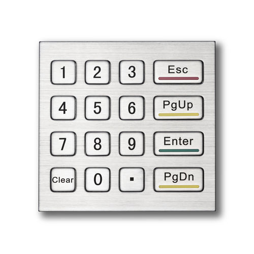 16-key keypad - D-8201F - ShenZhen DAVO Electronics Co., Ltd - panel-mount / stainless steel / alloy