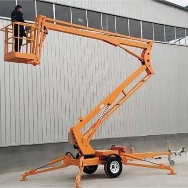 Trailer-mounted articulated boom lift - G-GBT-12 - Jinan Gradin Machinery Co., Ltd. - hybrid / gasoline engine / electric
