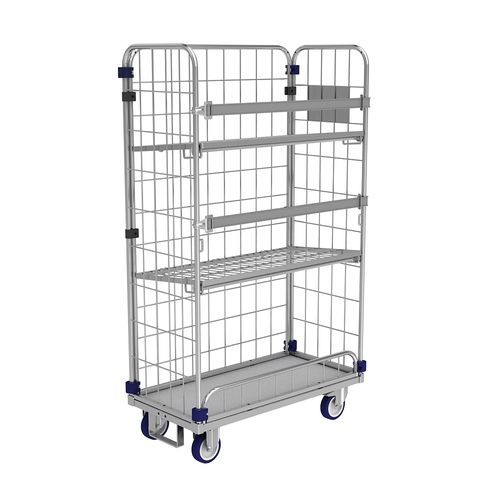 Textile roll container - KM 9346-1.61 - SAMARIT S.R.O. - shelf / wire mesh / 3-panel