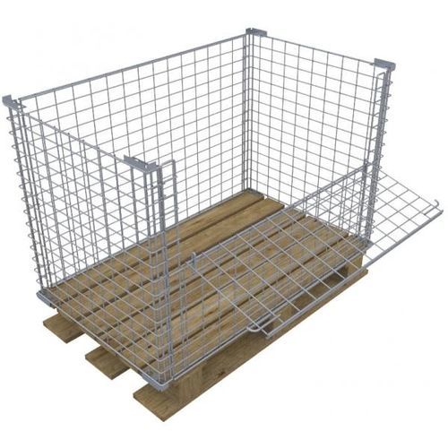 Wood pallet box - SAMARIT S.R.O. - wire mesh / standard / with folding sides