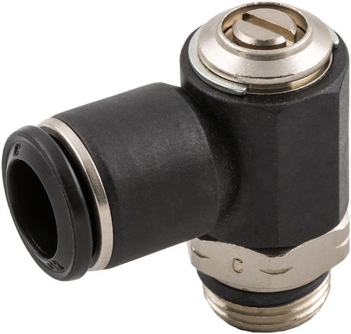 Flow regulator fitting - 55900 series - AIGNEP - for compressed air / push-in / elbow