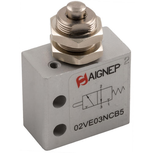 Poppet pneumatic directional control valve - 02VE  - AIGNEP - mechanically-operated / 3/2-way / normally closed