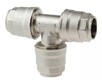 Compressed air fitting - 90230 series - AIGNEP - push-in / T-shaped / nickel-plated brass