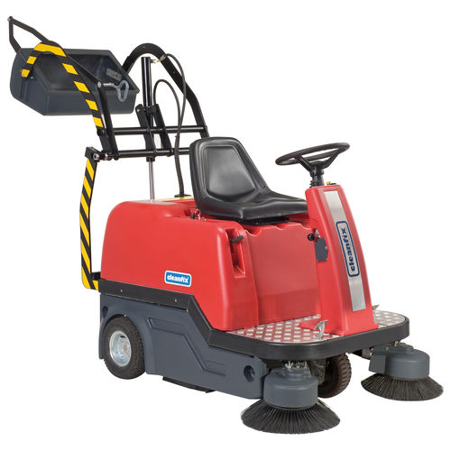 Ride-on suction sweeper - KS1100 B HD - Cleanfix Reinigungssysteme AG - battery-powered / compact