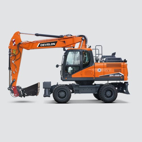Medium excavator - DX190W-7 - DAEWOO Construction Equipment Division - wheeled / diesel