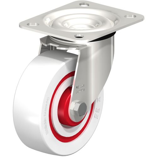 Swivel caster - LK-POW series - Blickle Räder+Rollen GmbH u. Co. KG - base plate / with ball bearing / shock absorbing