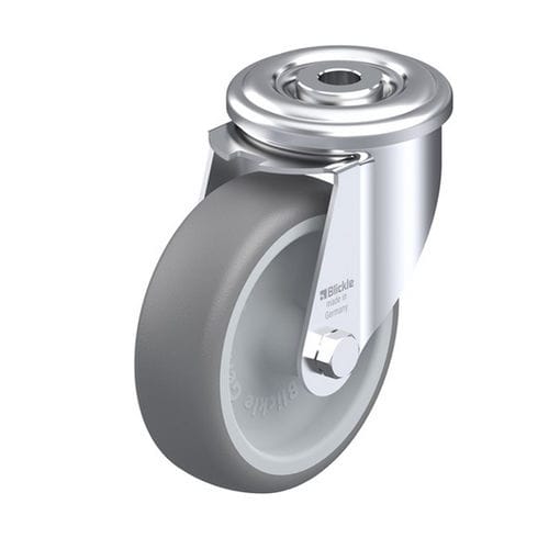 Swivel caster - LER-TPA series - Blickle Räder+Rollen GmbH u. Co. KG - rod / central hole fixing / low-noise